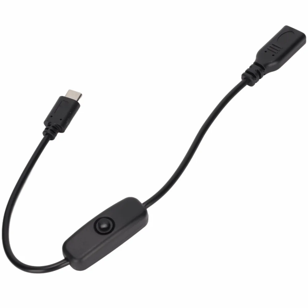 Durable 30cm/11.8inch Type C Male to Female with ON/Off Switch Power Extension Cord USB Extension Cable USB Connection
