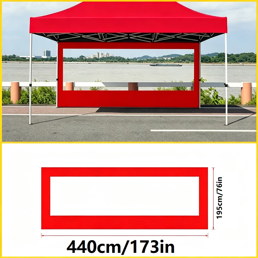 1 Piece of 173-Inch Outdoor Tent with Red Transparent Side Panels, Red Enclosure with Transparent Window, Sunshade and Dustproof, Suitable for Folding Exhibition Tents, Quick Installation, Usable in Multiple Scenarios Such as Stall Setup and Camping, Allowing You to Create a Protective Space as You Wish.