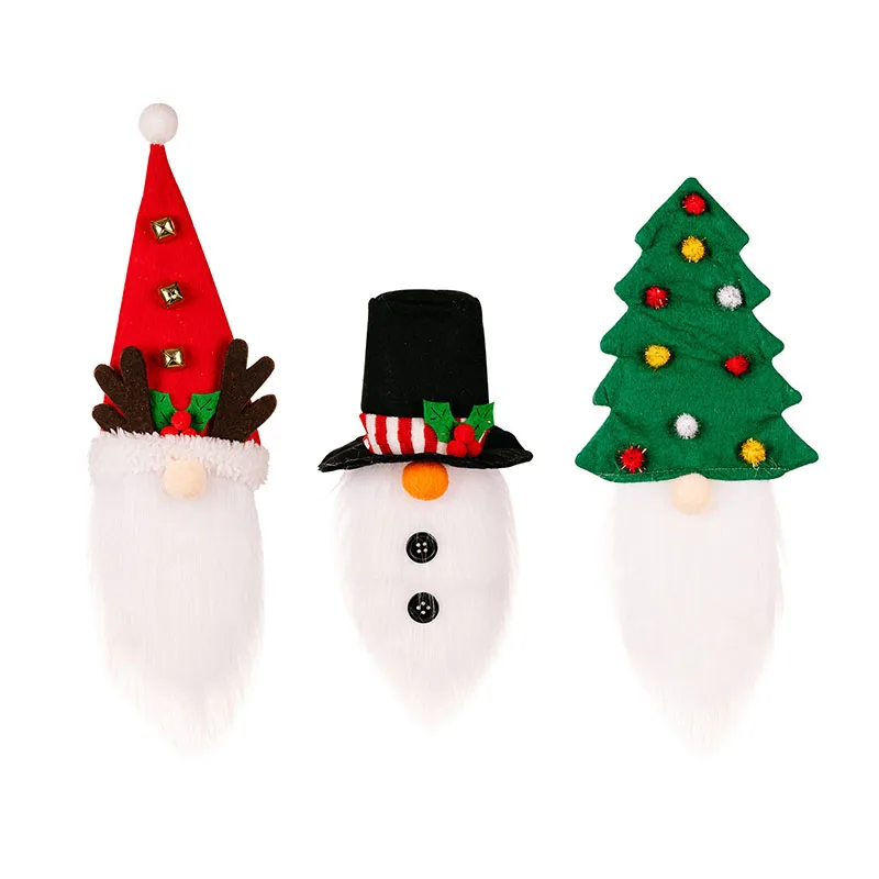 New Christmas Decorative Dinner Articles Christmas Tree Wine Bottle Set Deer Horn Formal Hat Cap Bottle Bag Party Decoration