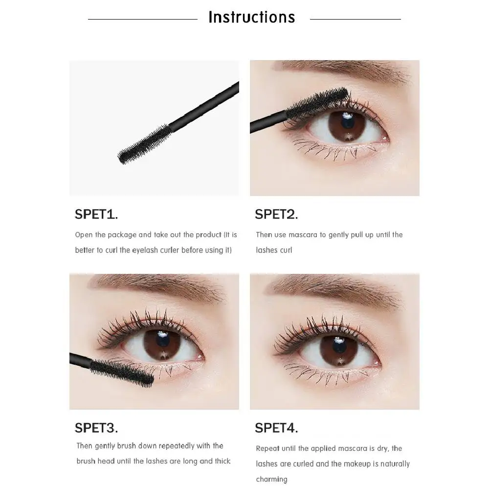 3D Silk Fiber Waterproof Mascara Eyelash Extension Black Browm Thick Curling Eye Lash Eyes Makeup Tool Korean Cosmetic косметика