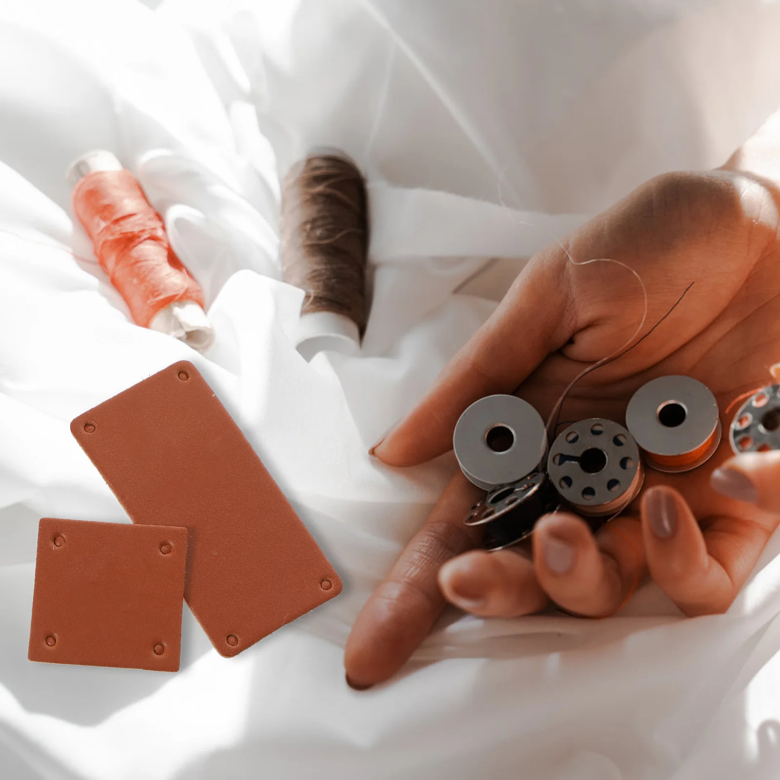 

100pcs Clothing Embossed Label Premium Synthetic Sew On Diy Tag For Apparel Jeans Bag Hat Craft Accessories