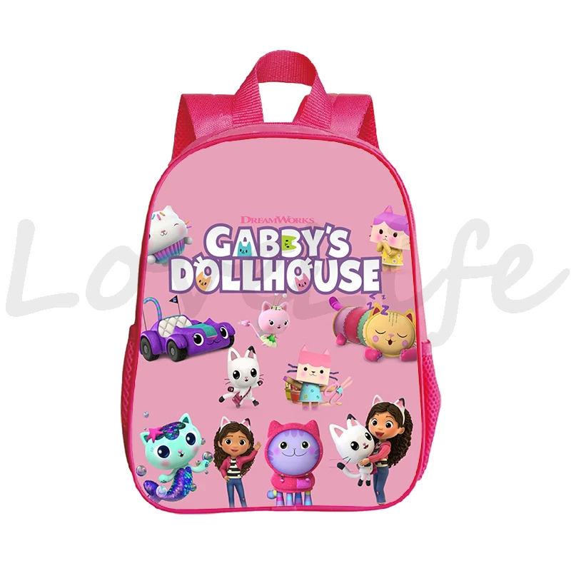 Gabby's Dollhouse mochila para niñas, mochila encantadora para niños, mochilas de jardín de infantes, mochila rosa para niños pequeños, mochilas escolares para casa de muñecas