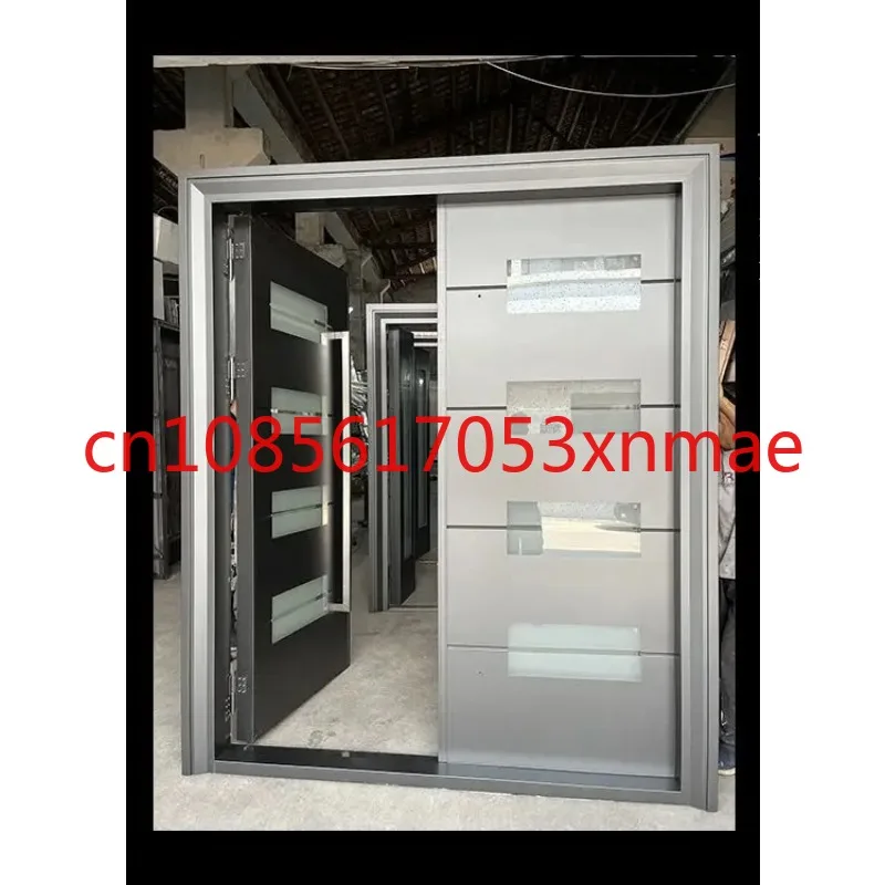 Hot Selling Modern American Luxury Black House Exterior Security Stainless Steel Front Entry Doors With Smart Lock