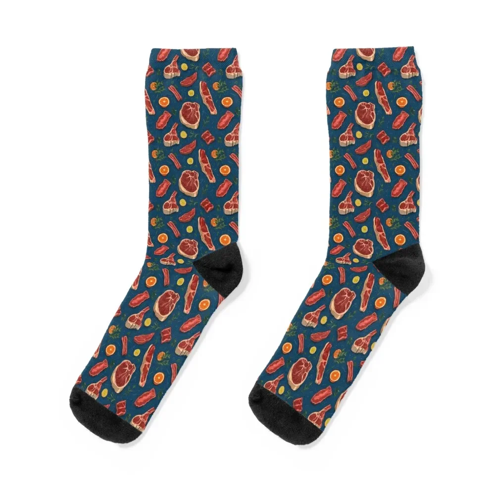 

T-bone steak, Tomahawk Steak, Meat , Dog food Pattern Socks bright garter custom Socks Male Women's