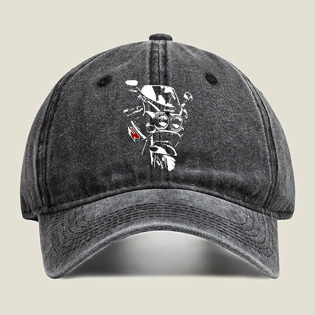 

White Art - Subtle, Abstract - Shaped, Clean, Minimalist, Symbol - Tinted Form 1 Washed Baseball Cap