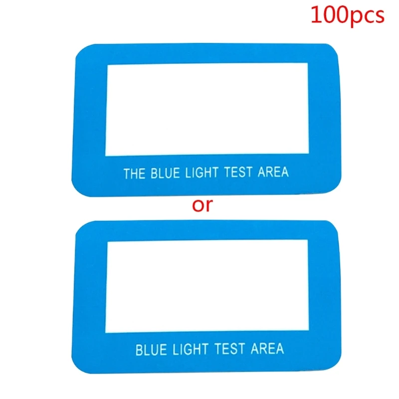 100 Pcs Professional Anti Blue Light Screen Protector Test Card Test Light Glasses Uv Test Accessories Card for Home Dropship