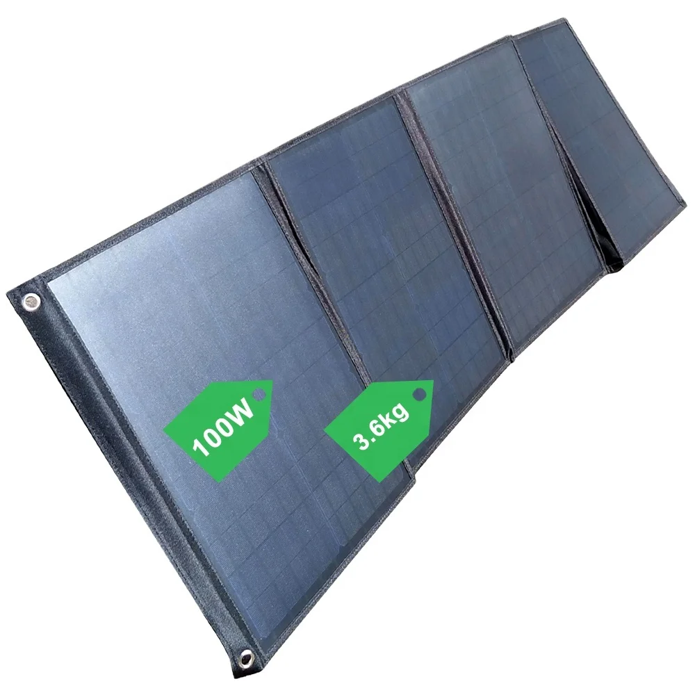 100w Monocrystalline Solar Panels Outdoor Waterproof USB Solar Laptop Charger Foldable Portable Solar Panel for Power Station