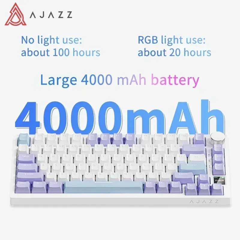 Imagem -06 - Ajazz-pro Teclado Mecânico para Jogos Tri-mode 82 Teclas Rgb Bluetooth 2.4ghz Junta sem Fio Personalizado Compatível com pc Laptop Ak820