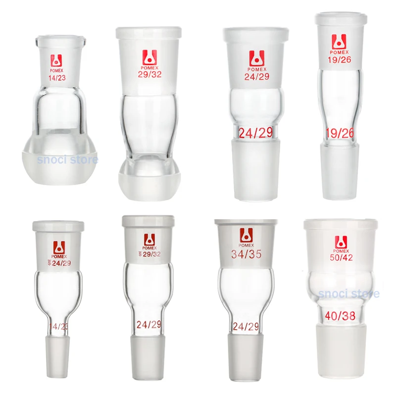 

Стеклянное соединение Интерфейс адаптера для стекла 14/23 19/26 24/29 29/32 34/35 40/38 50/42 Переходник для переноса стекла Лабораторная посуда