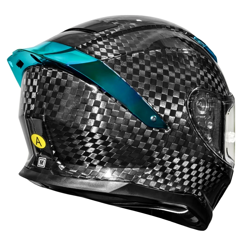 12K Carbon Fiber Full Face Motorcycle Helmet in Black Ready  DOT & 3C Certified  Unisex Factory Direct