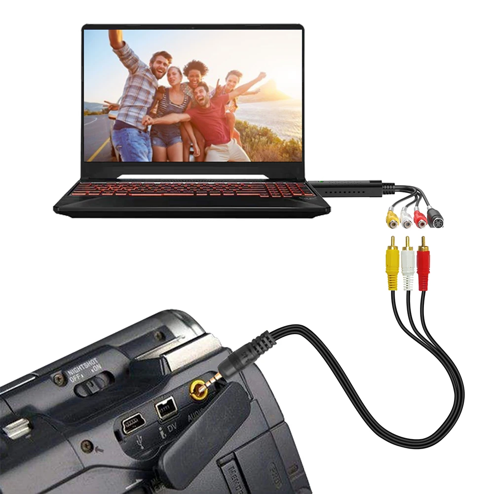 USB 2.0 Video Capture Card VHS VCR TV DVD Audio Capture Adapter Card Video Grabber RCA To USB Video Capture Device for Mac/PC