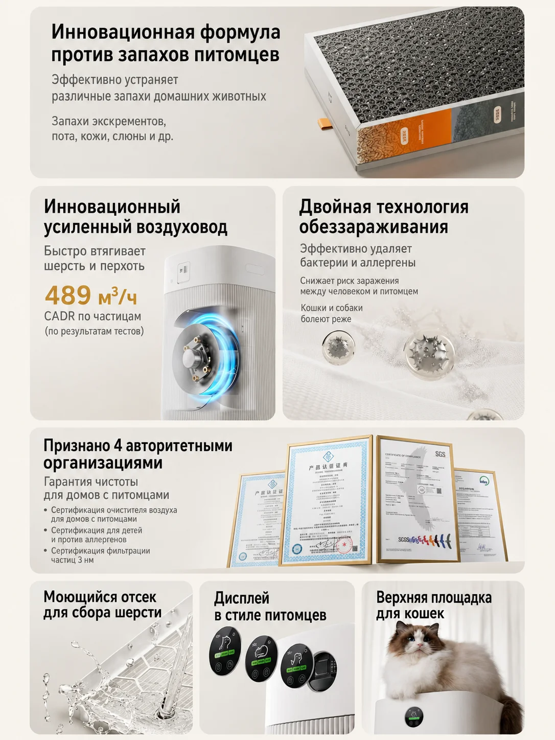 Xiaomi pet air purifier specially designed for pets, effectively remove wool and odors,