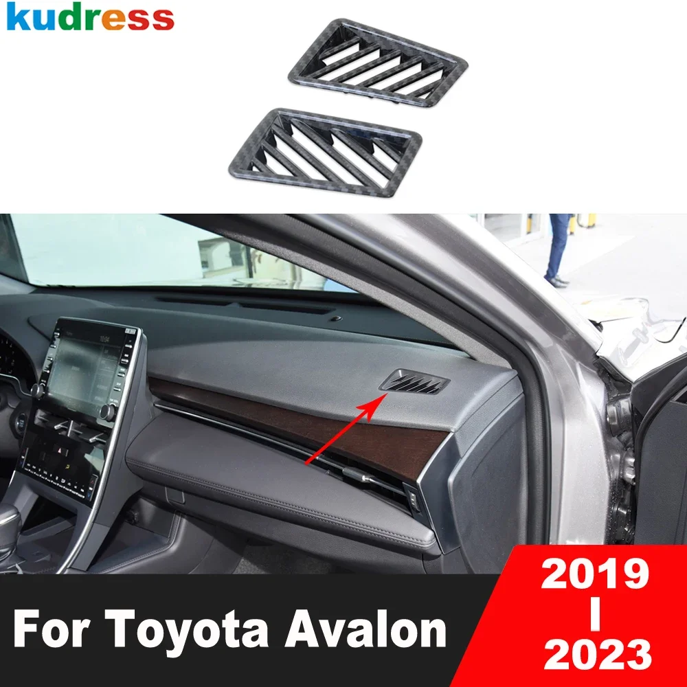 Car Front Upper Air Condition Vent Outlet Cover Trim For Toyota Avalon 2019-2021 2022 2023 Carbon Fiber Interior Accessories