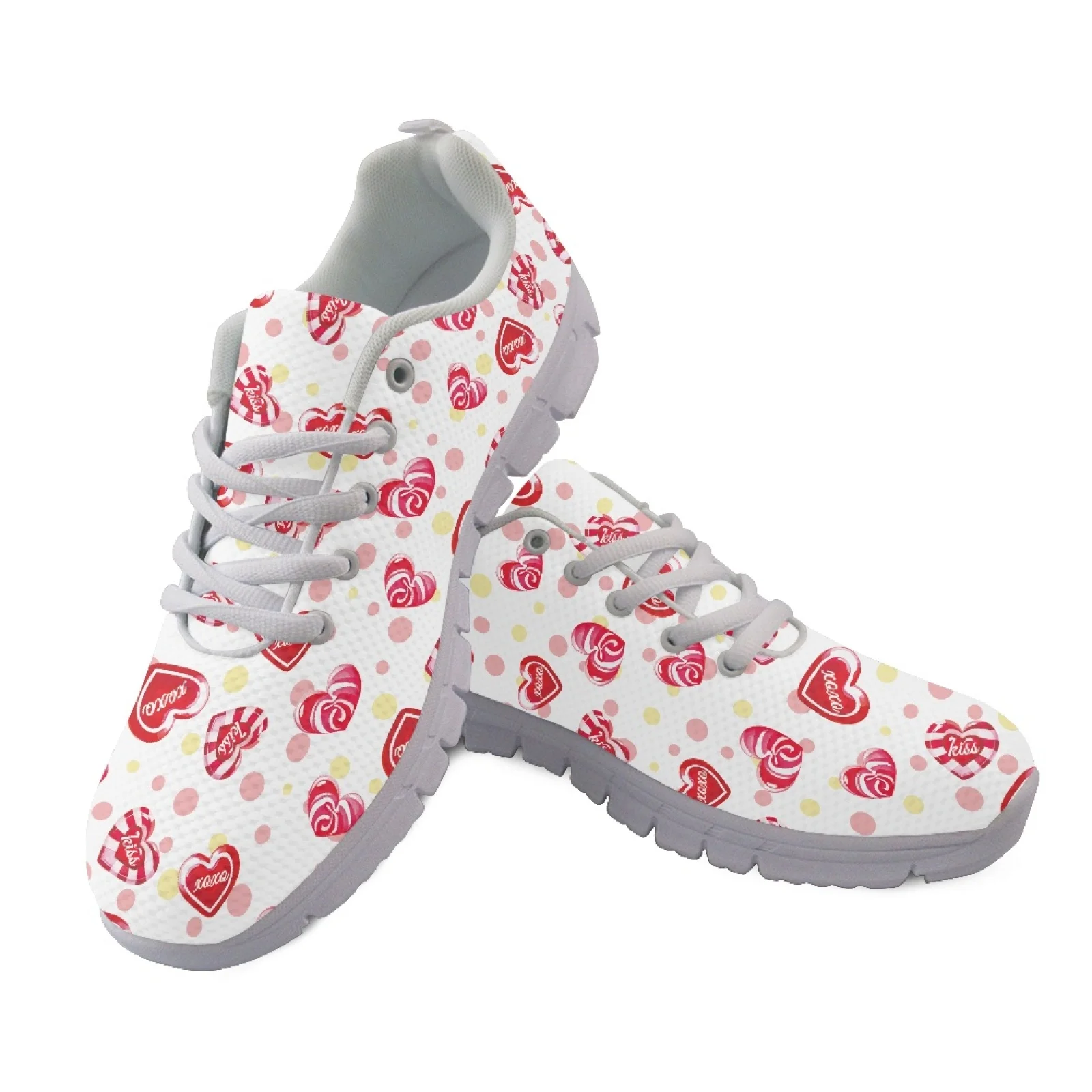 Coloranimal Heart-Shaped Clover Mesh & EVA Sole Women Running Shoes Breathable Athletic Shoe for Womens New Trend