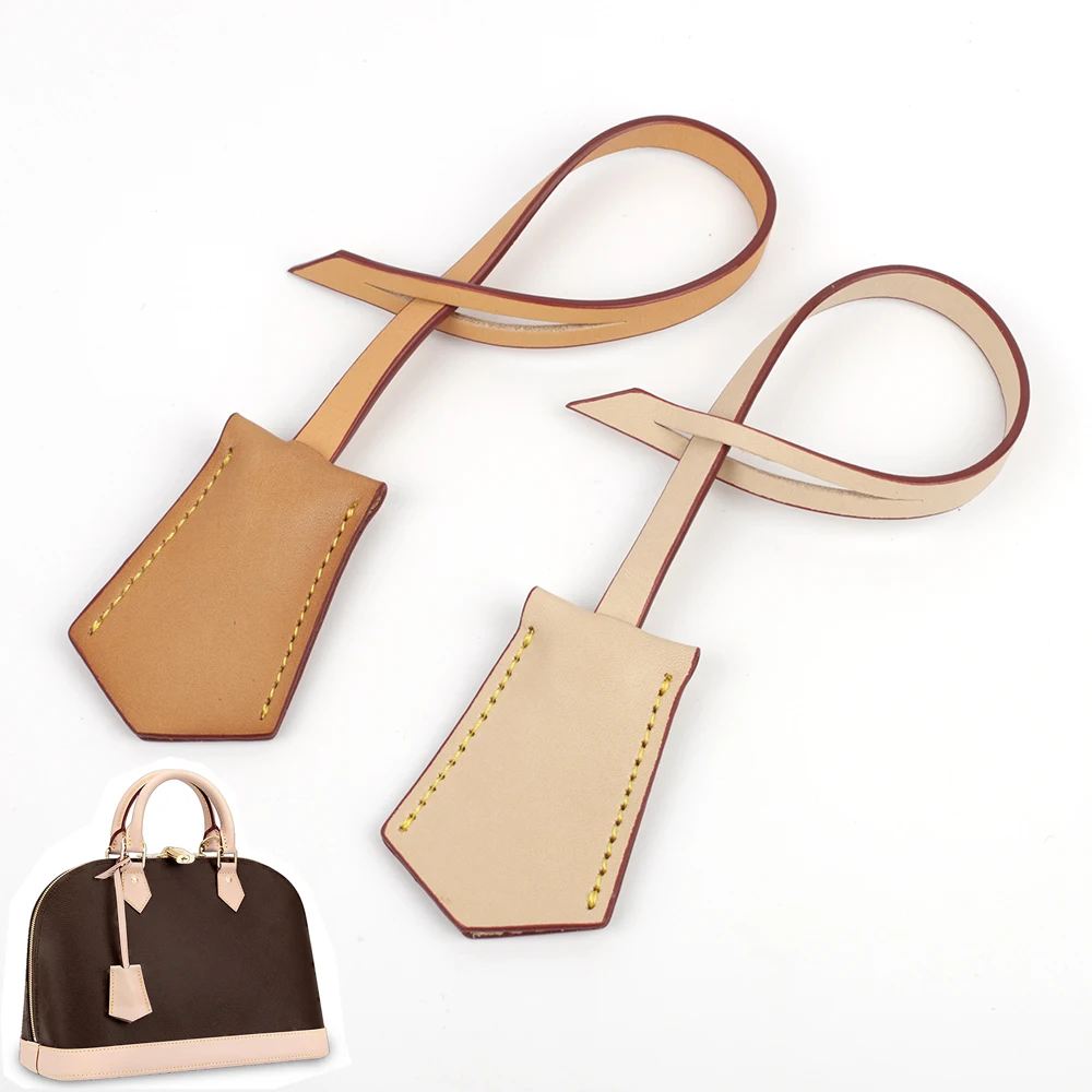 Leather Handbag Tag Women Travel Bag Hanging Charm Luggage Suitecase Tags Cover Hanging Name Label Accessories Apricot