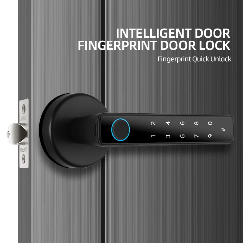 Hot Selling Wholesale Price Mobile Phone Tuya Wifi APP Spherical Handle Fingerprint Password Intelligent Door Lock