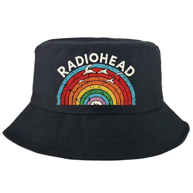 Radiohead Trendy Street Style Bucket Hat Summer Foldable Bucket Hat Man Women Daily Unisex Outdoor Sunscreen Fishing Hunting Cap