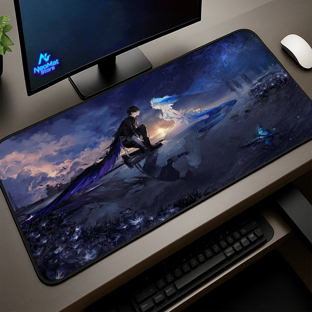 

Wuthering Waves Anime Mouse Pad 1000x500 5mm Office Desk Mat Keyboard Rug Table Carpet Accessories Desk Accessories Large Dark