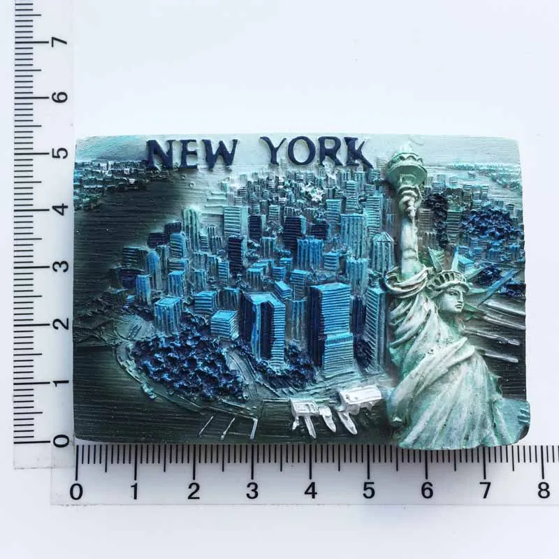 New  United States New York Humanities Landscape Tourism Souvenir Fridge Magnets Resin Hand Painted Magnet Refrigerator Sticker