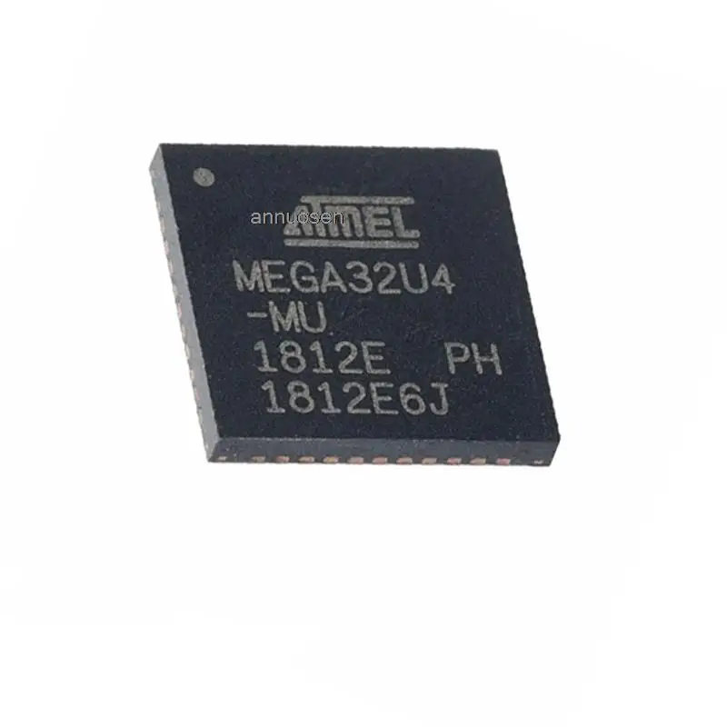 2PCS New and original ATMEGA32U4-MUR QFN ATMEGA32U4 MEGA32U4-MU MEGA32U4 IC MCU 8BIT 32KB FLASH QFN-44 ATMEGA32U4-MU