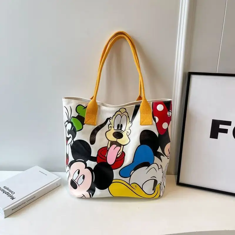 Disney Mickey & Minnie canvas schoudertas - Casual draagtas met grote capaciteit voor vrouwelijke studenten - afbeelding 1