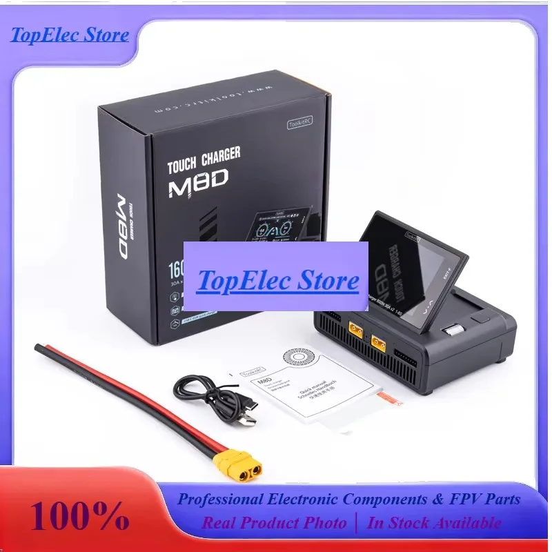 TopessToolkitRC M8D 1600W 50A Charger DC Balance Touch Screen 65W Fast Charge Dual Channels For 1-8S Lipo Battery For Rc FPV Dro