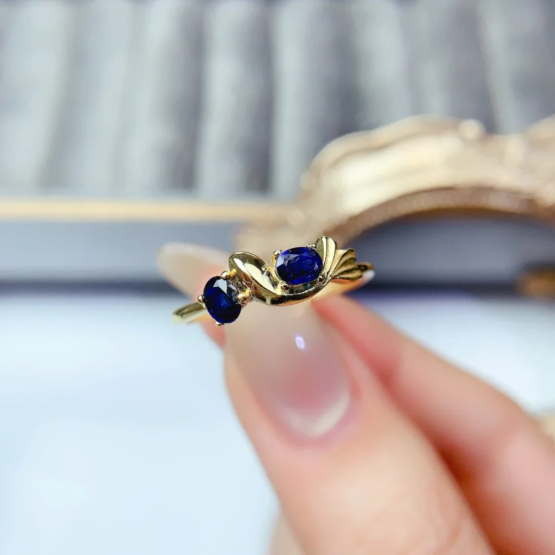 Design Version Natural Sapphire Ring S925 Pure Silver Fashion Jewelry Translucent Gem Luxury Wedding Gift Jewelry 4