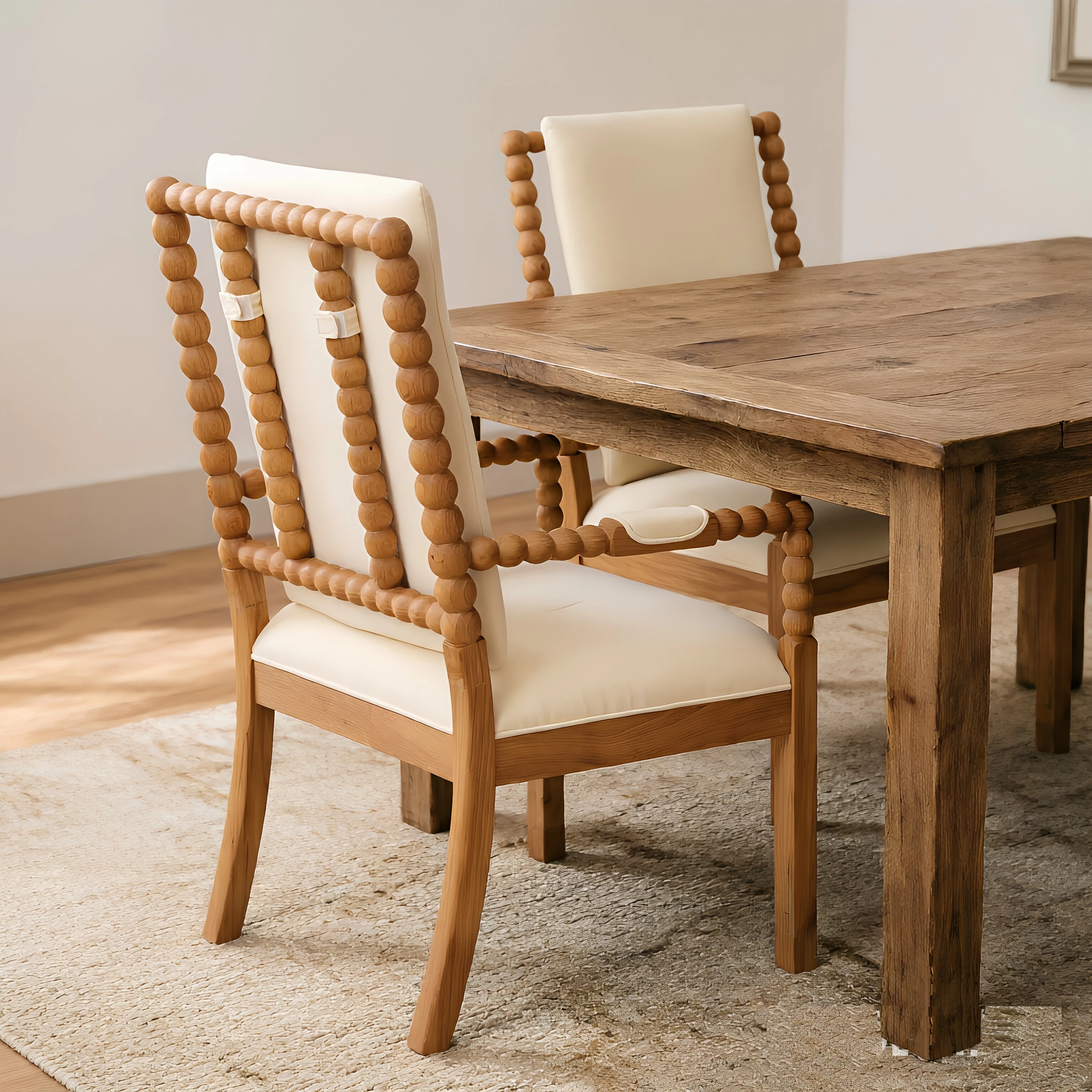 Dining Chairs Set of 2, Upholstered Fabric Kitchen Side Chairs, Solid Rubber Wood Frame, Ergonomic High-Density Sponge, Modern for Home Restaurant Cafe