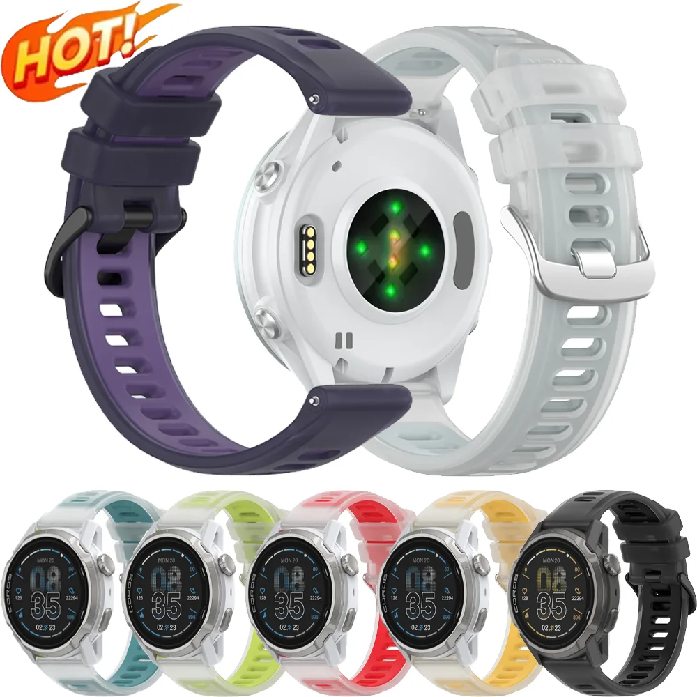 20/22mm Jelly Silicone Strap For COROS Watch APEX 4 42mm/PACE Pro Sports Semi-Transparent Bracelet For CMF Watch 3-2-1 Pro Band