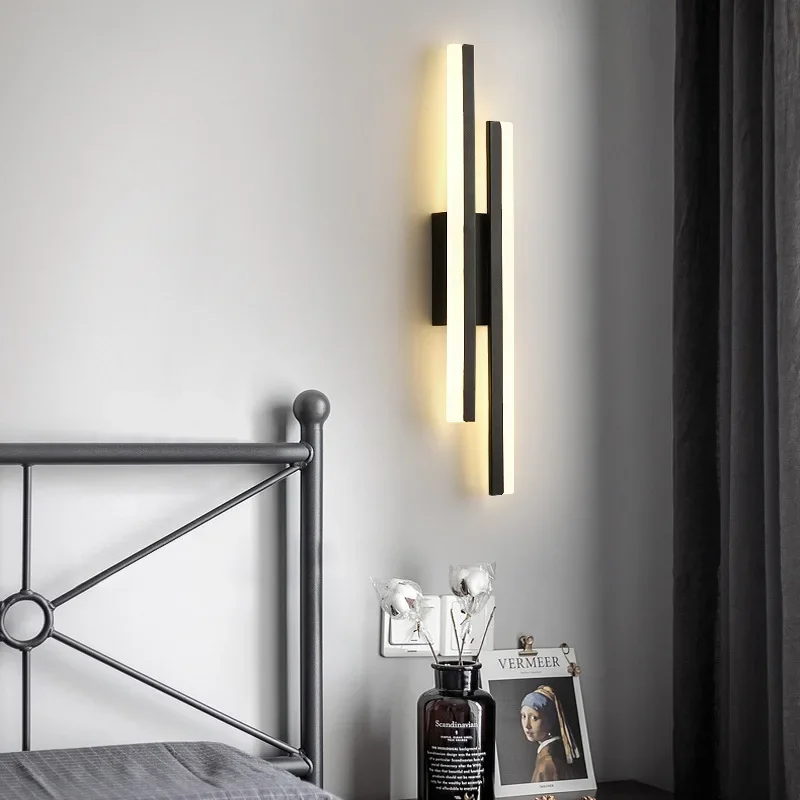 Moderna lampada da parete a LED striscia lunga per soggiorno sfondo camera da letto comodino applique da parete applique per interni decorazioni per la casa apparecchio di illuminazione