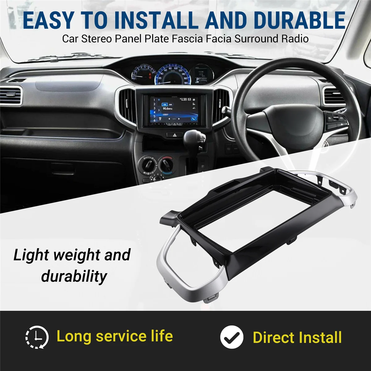 Classic 9 Inch Car Frame Fascia Adapter Android Radio Dash Fitting Panel Kit for Suzuki Solio 2015-2020
