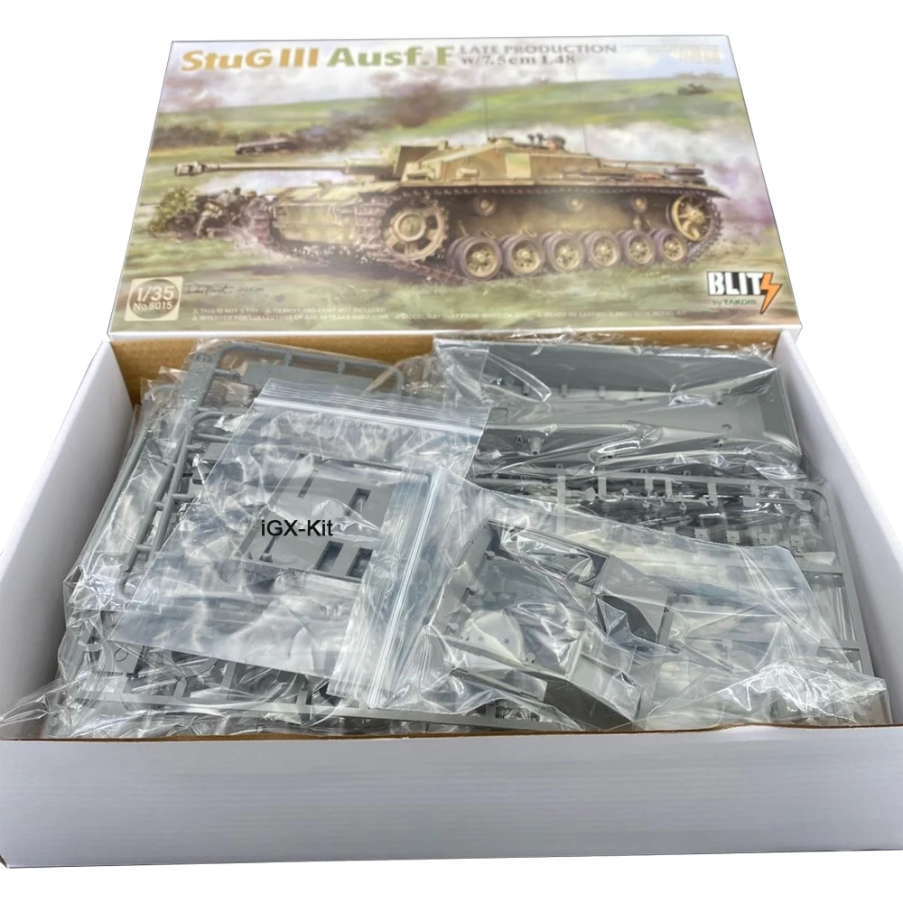TAKOM 8015 1:35 Scale StuG III Ausf F Late w/7.5cm L48 Assault Tank Destroyer Vehicle Craft Plastic Assembly Model Building Kit