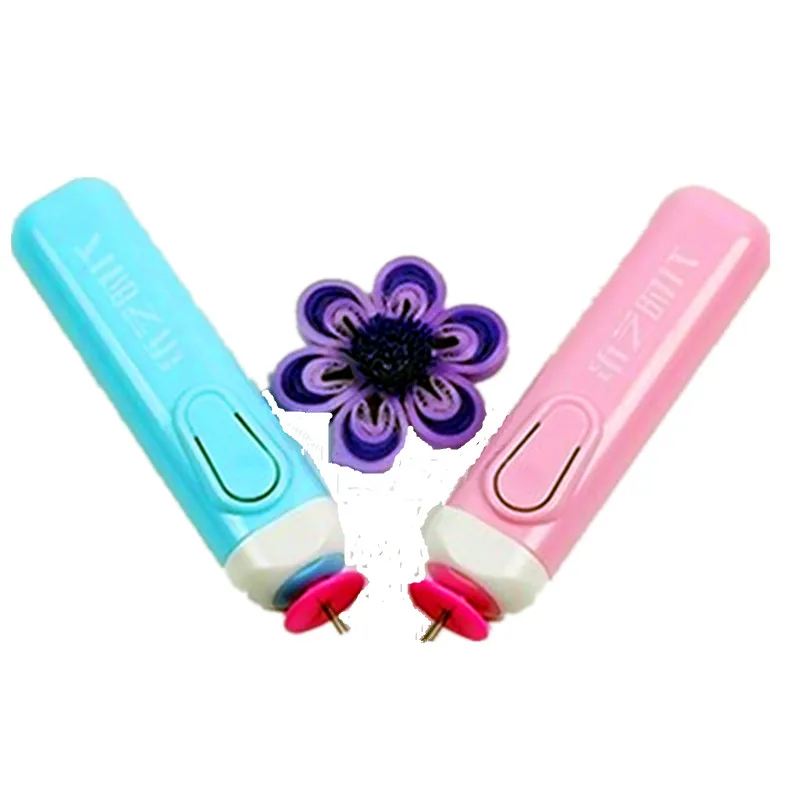 Pluma de filigrana de papel eléctrica rosa y azul, herramienta automática para enrollar papel para álbum de recortes, decoración del hogar, manualidades de papel, suministros para hacer tarjetas