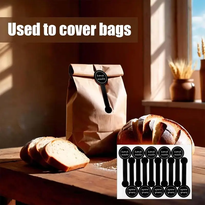 10 Sheets Cake Packaging Sealing Label Package Box Decoration DIY Tamper-Proof Stickers Long Style Self-adhesive Sticker