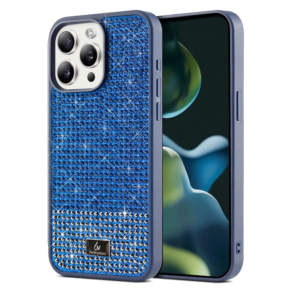 

Для Iphone 16, 15, 14, 13 Pro Max Plus, блестящий чехол для телефона с бриллиантами и кристаллами, роскошный двухцветный блестящий стильный чехол со стразами для девочек