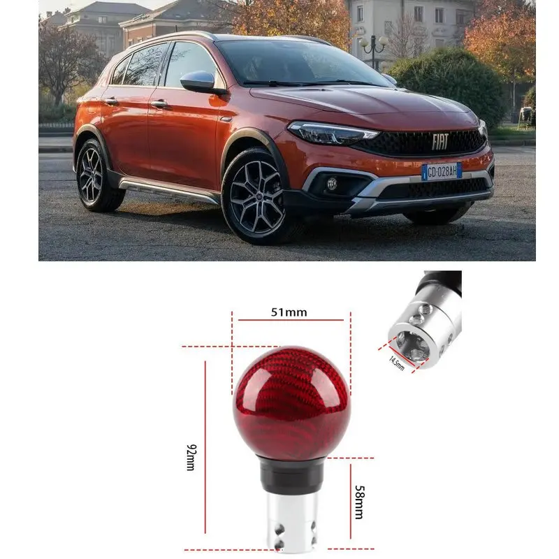 1x Car Accessories Carbon Fiber Shift Knob For fiat FIORINO FREEMONT GRANDE PUNTO IDEA LINEA SCUDO Sedici Seicento Stilo