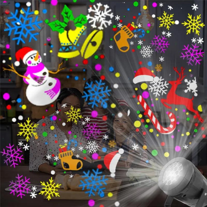 

Christmas LED Projector Light 16 Patterns Led Projector Light USB 5V Power Stage Light For Xmas Holiday Carnival Garden-A74P