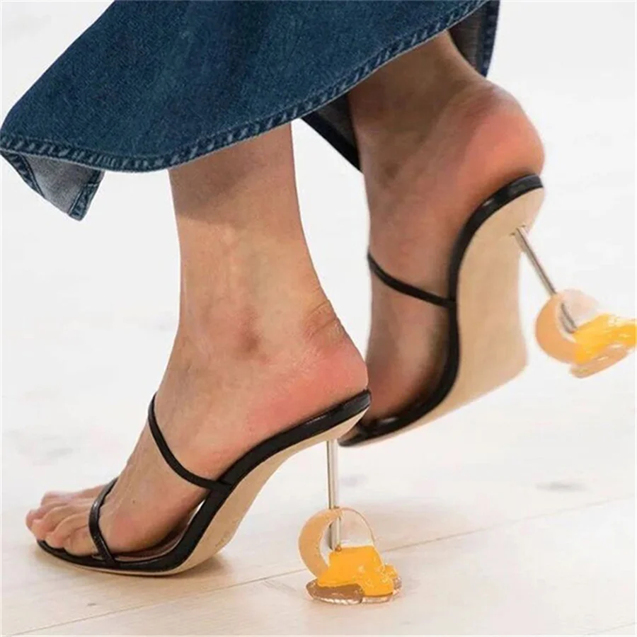 Designer Egg Heel Women Slippers High Heel Dress Pumps Ladies Sexy Slides Designer Gladiator Sandals Summer Shoes Woman Stiletto