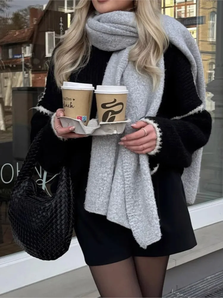 

Pullovers Winter Clothes Woman Pulls Femmes All-match Loose Simple Style Sweater Comfortable Round Neck Knitted Casual Commuting