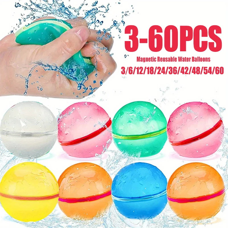 Magnetic Reusable Water Balloons Self Closing Splash Water Balls Bombs Beach Pool Waterballoons Summer Toys For Kids