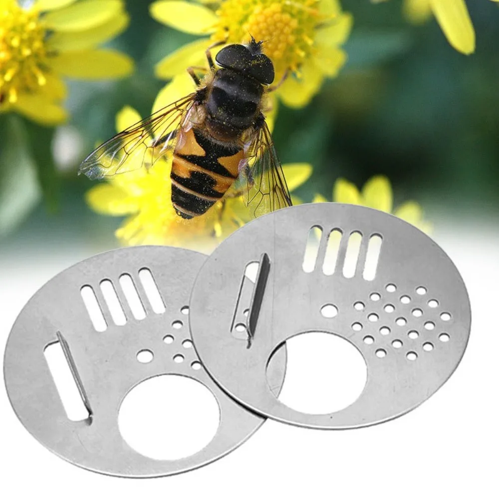 

10pcs Stainless Steel Beehive Box Entrance Gate Disc Metal Anti-Escape Bee Hive Vent Round Hive Hole Entrance Disc