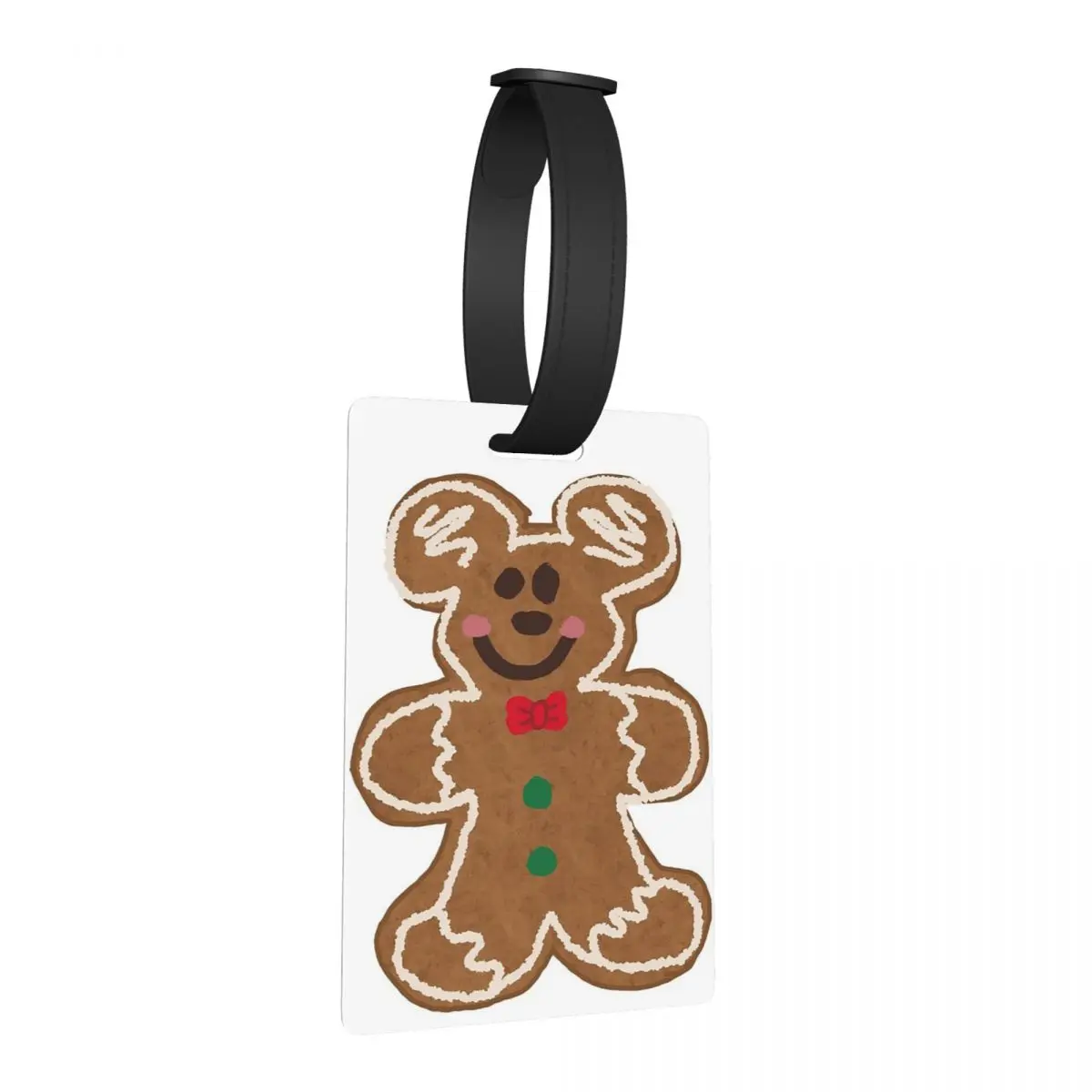 

Christmas Gingerbread Mouse Luggage Tags Suitcase Accessories Travel Cute Baggage Boarding Tag Label Holder ID Name Address