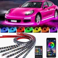 Tira de luces LED para coche, luz nocturna de neón RGB, Control por aplicación remota, Color de sueño, lámpara de ambiente decorativa Exterior para coche