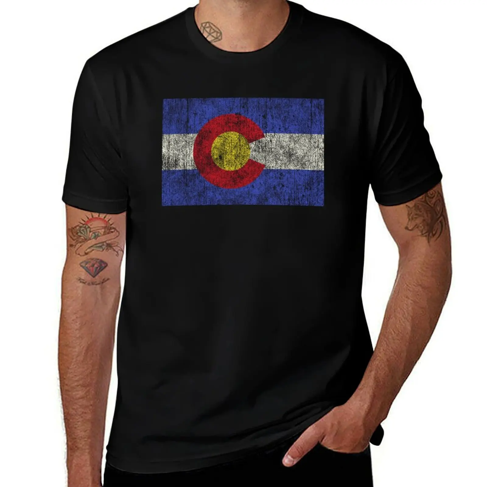 

vintage colorado flag T-Shirt anime t shirts for man t shirt man cotton t shirt man plain T-Shirt