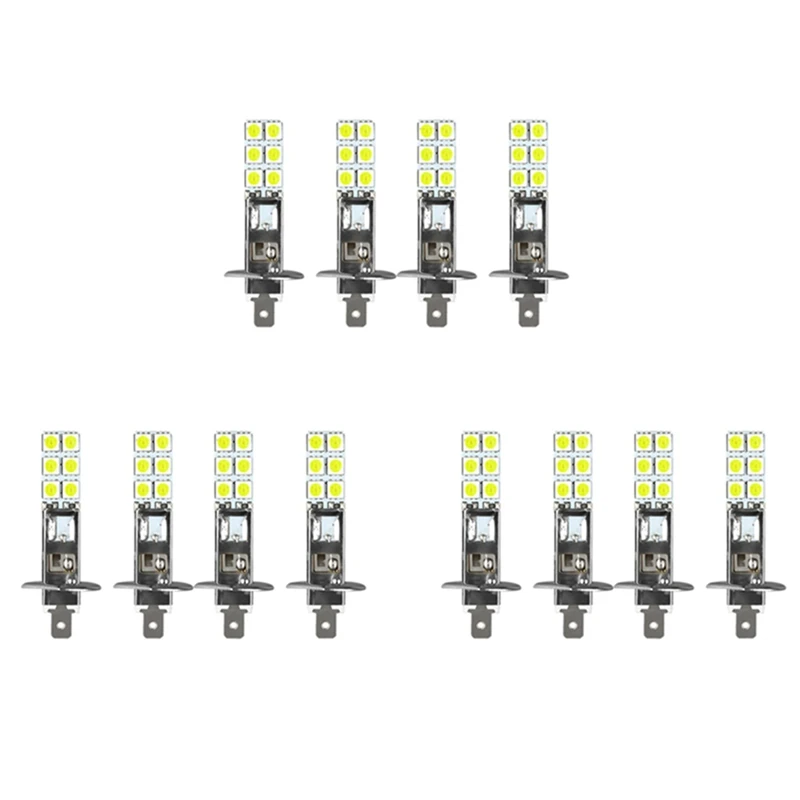 Super White LED farol lâmpadas kit, nevoeiro luz de condução, H1, 6000K, 12pcs, 80w