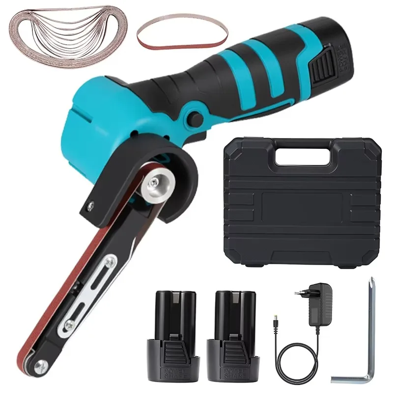 

【Premium】300W Electric Mini Belt Sander Sand 10000RMP Angle Grinder Tool Cordless Belt Sander Polisher Power Tool For 16.8V Batt