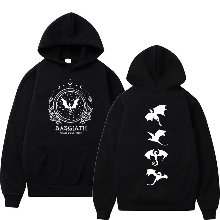 

Basgiath War College Double Side Hoodie Fourth Wing Dragon Rider Long Sleeve Pullover Sweatshirt Men Women Loose Oversized Hoody