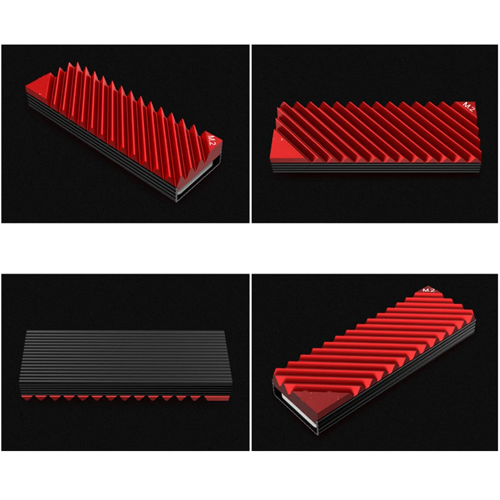 Heat Sink M2 2280 Solid State Hard Disk Aluminum Heatsink Gasket with Thermal Silicone Pad for M.2 SSD NVMe PC Accessories