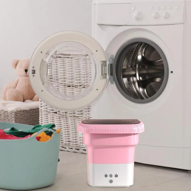 Mini Washing Machine Foldable Washer Bucket Folding Lightweight Travel Laundry Tub Portable Personal Clothes Washer For Camping