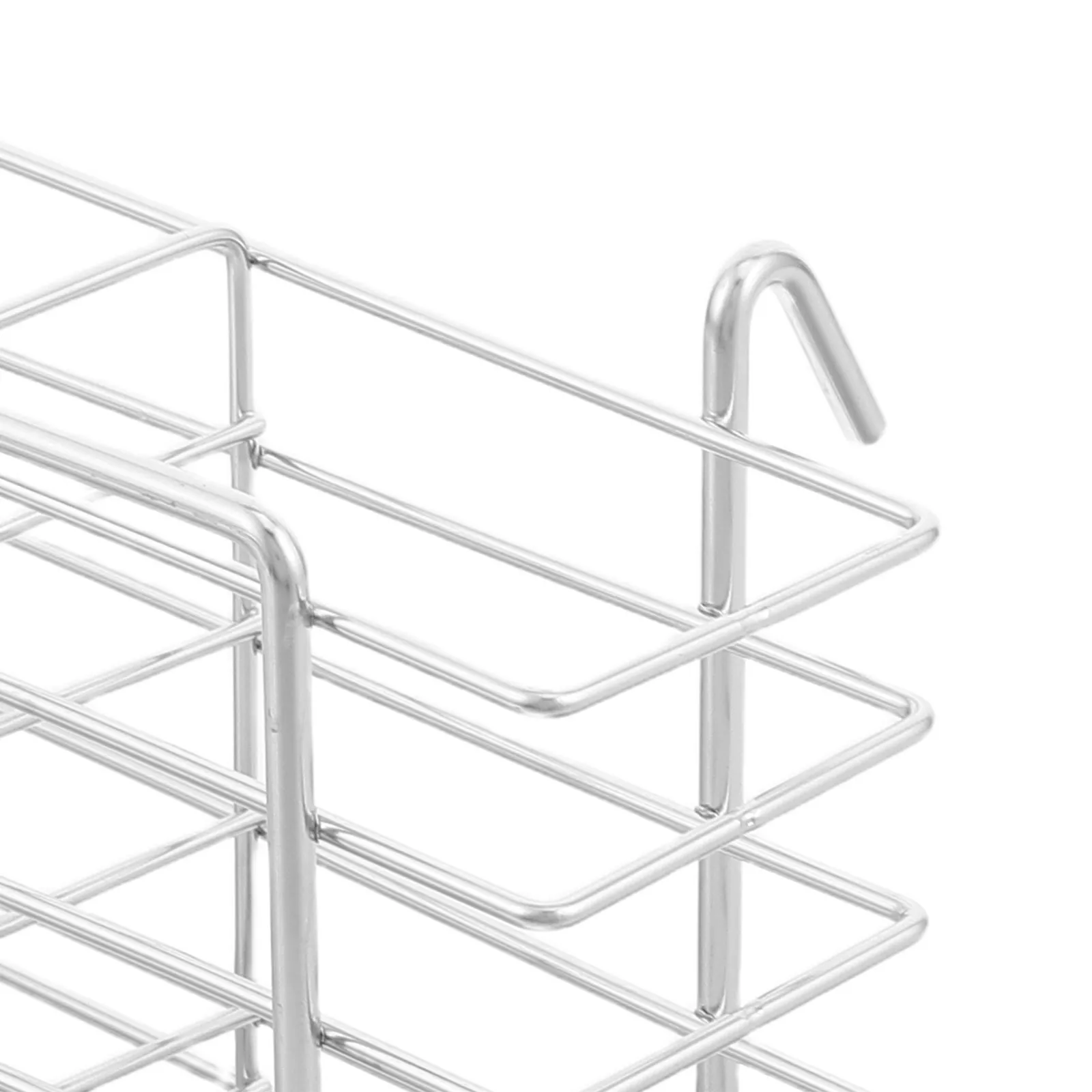 Stainless Steel Silverware Holder Drying Rack 8.35x4.72 Nonslip Base Sink Draining Basket 3 Compartments Flatware Chopstick